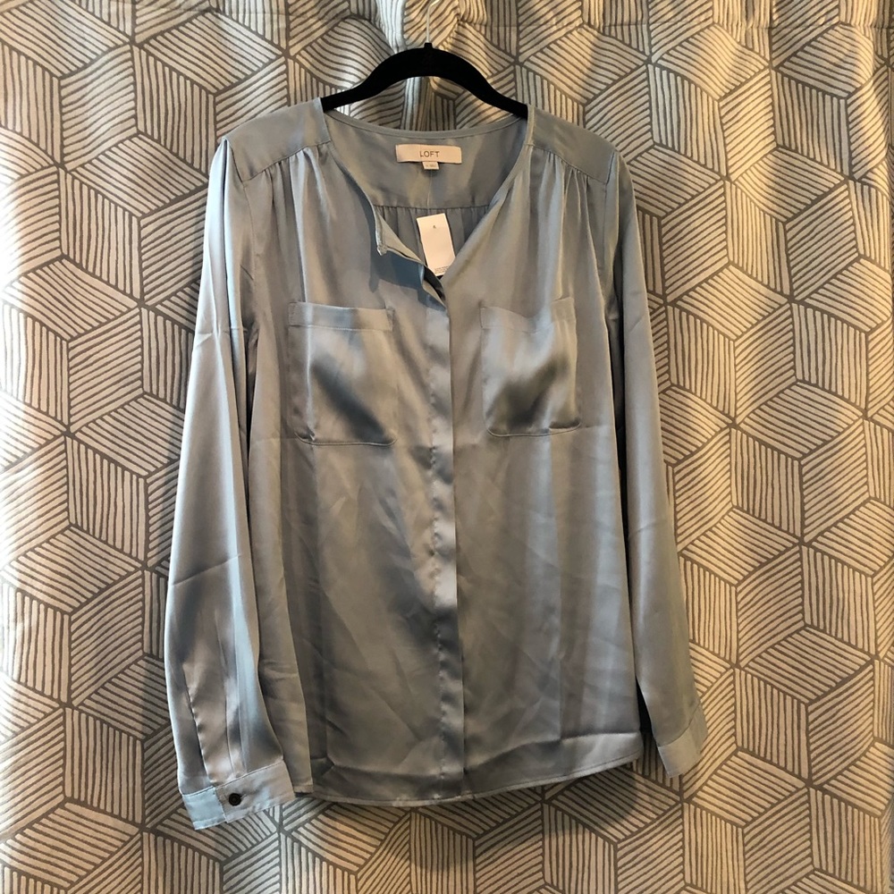 NWT soft blue blouse by LOFT